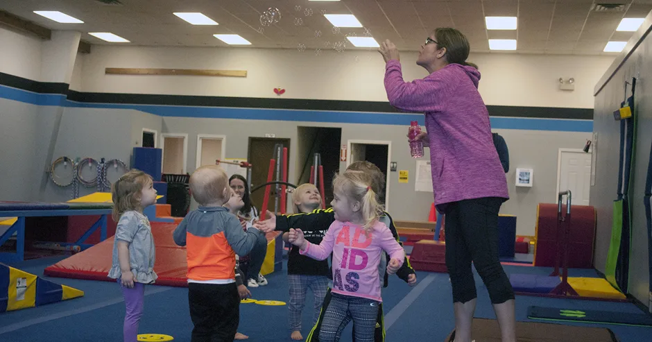Bubble Time After Toddler Gymnastic Class At EVOLVEkids