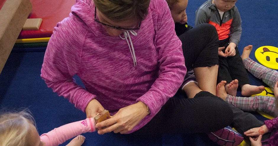 Stamp Time After Toddler Gymnastics Class At EVOLVEkids